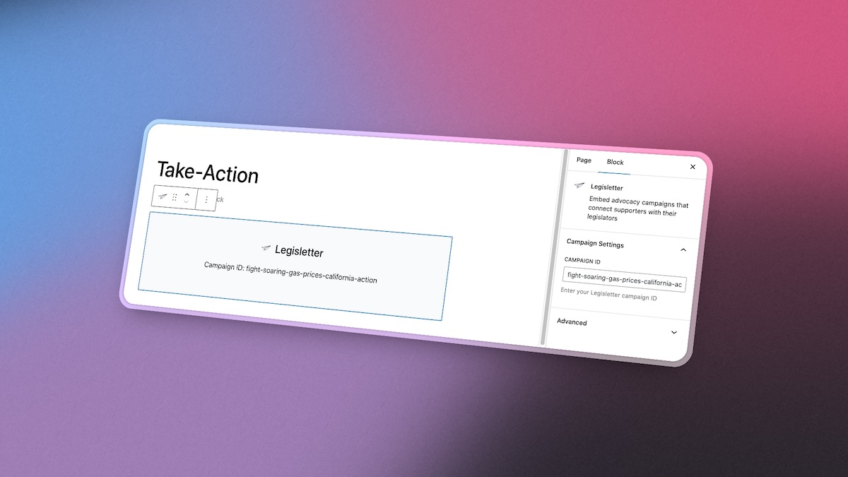 Legisletter WordPress Advocacy Plugin